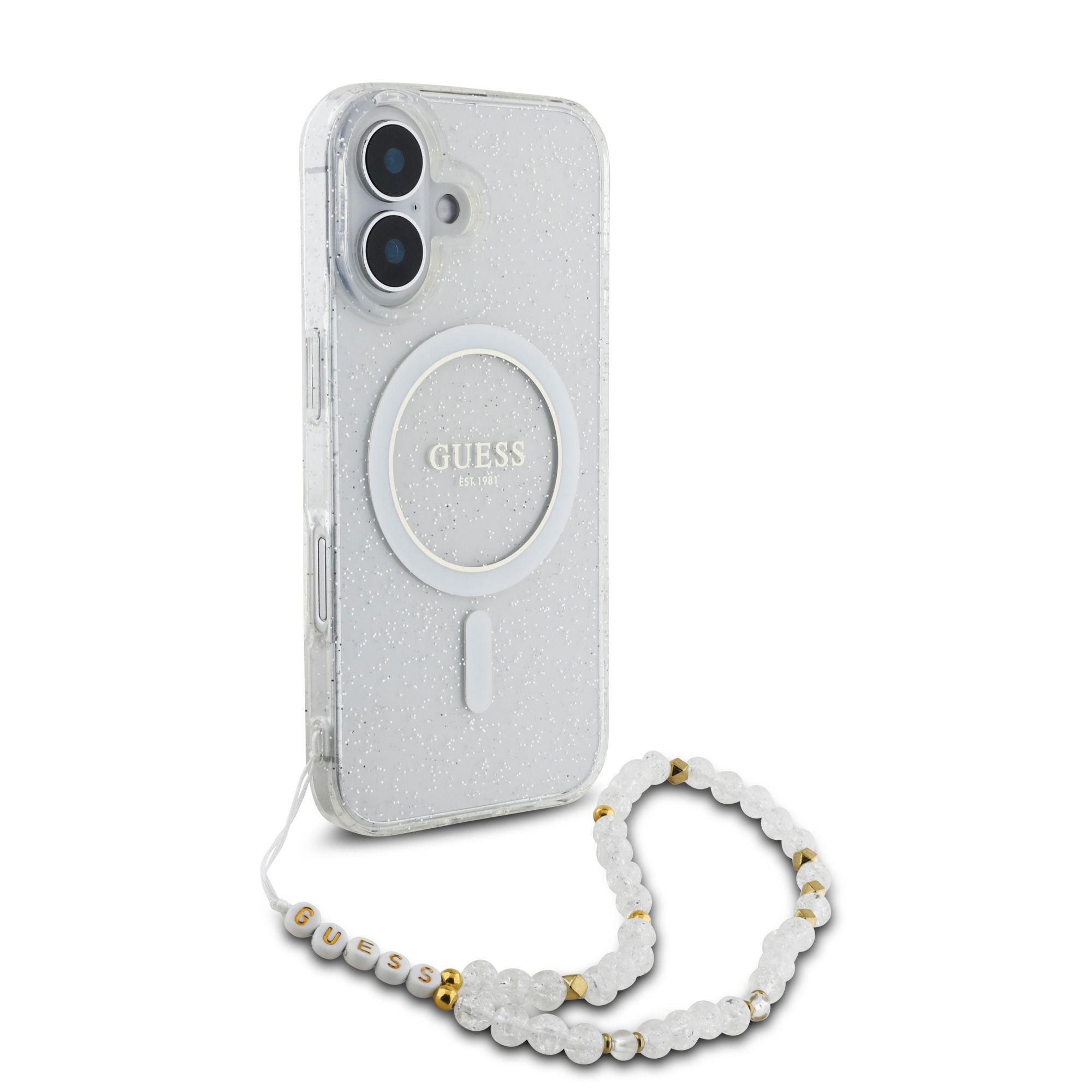 Guess Glitter Beads Strap MagSafe Case