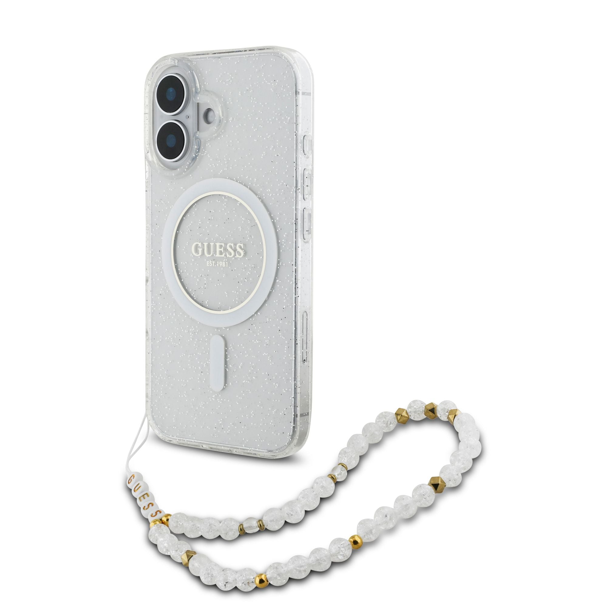 Guess Glitter Beads Strap MagSafe Case