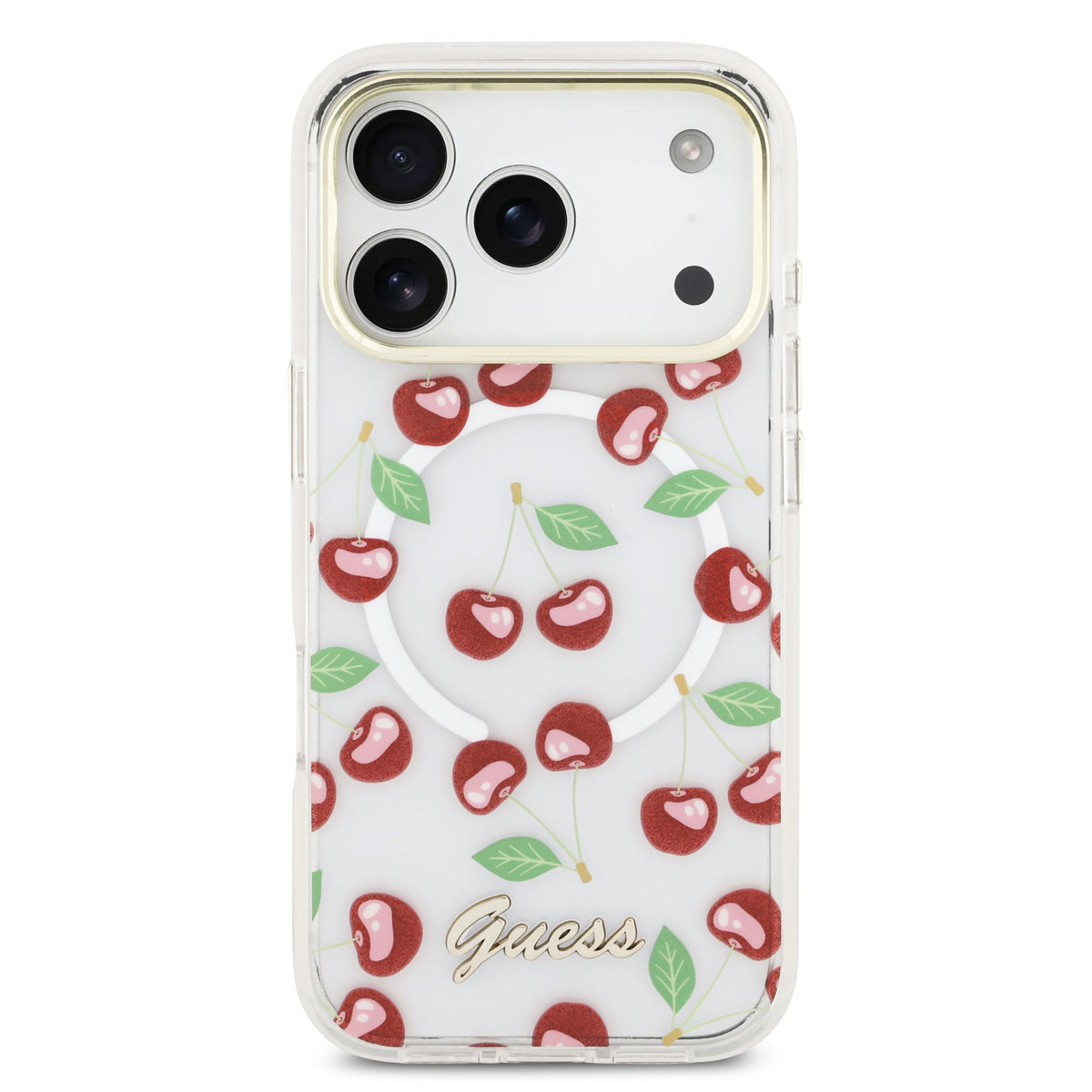 Guess Glitter Cherry MagSafe iPhone Hülle