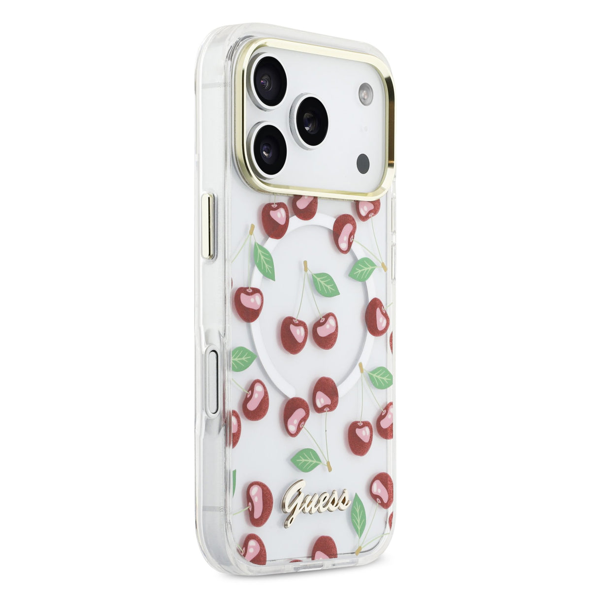 Guess Glitter Cherry MagSafe iPhone Hülle