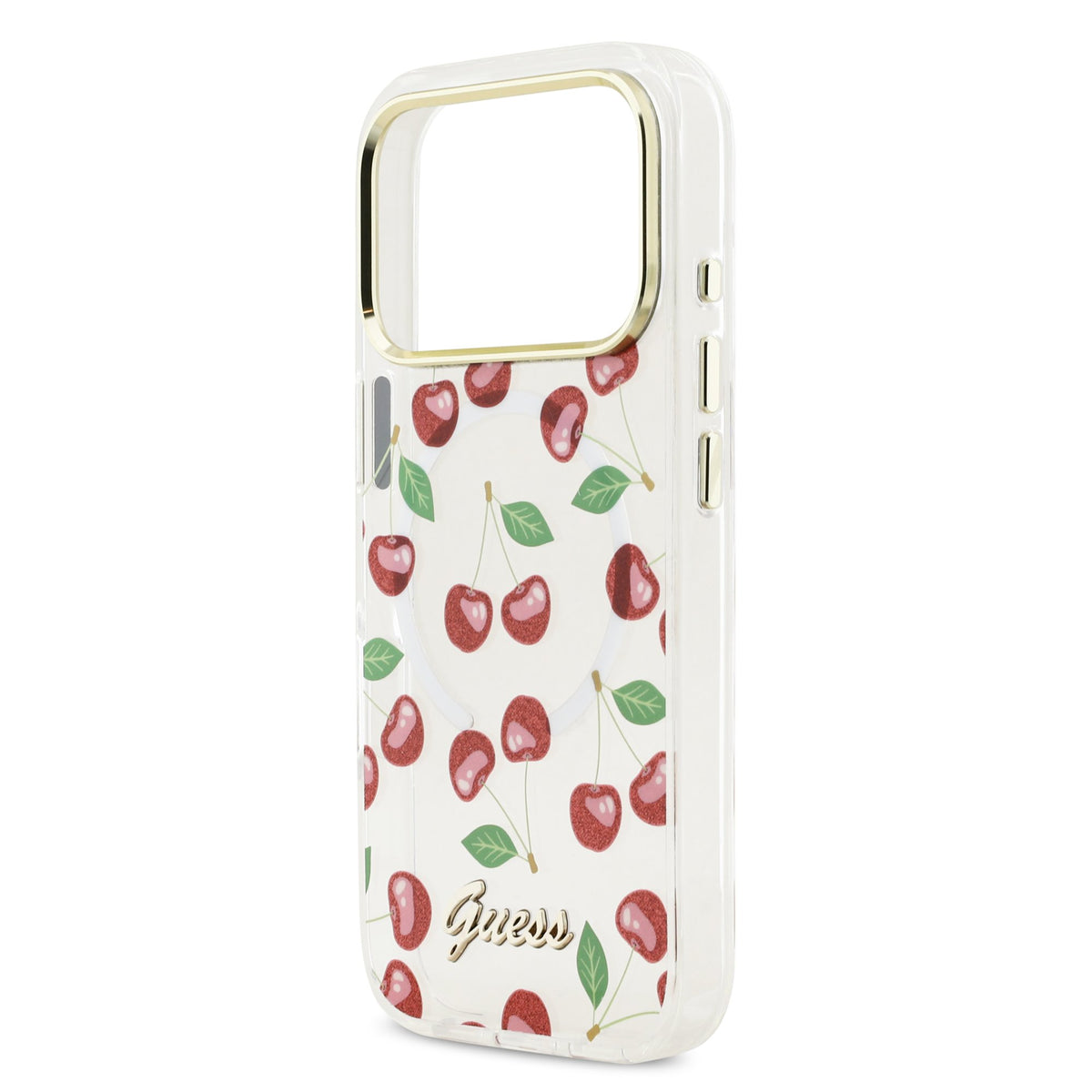 Guess Glitter Cherry MagSafe iPhone Hülle