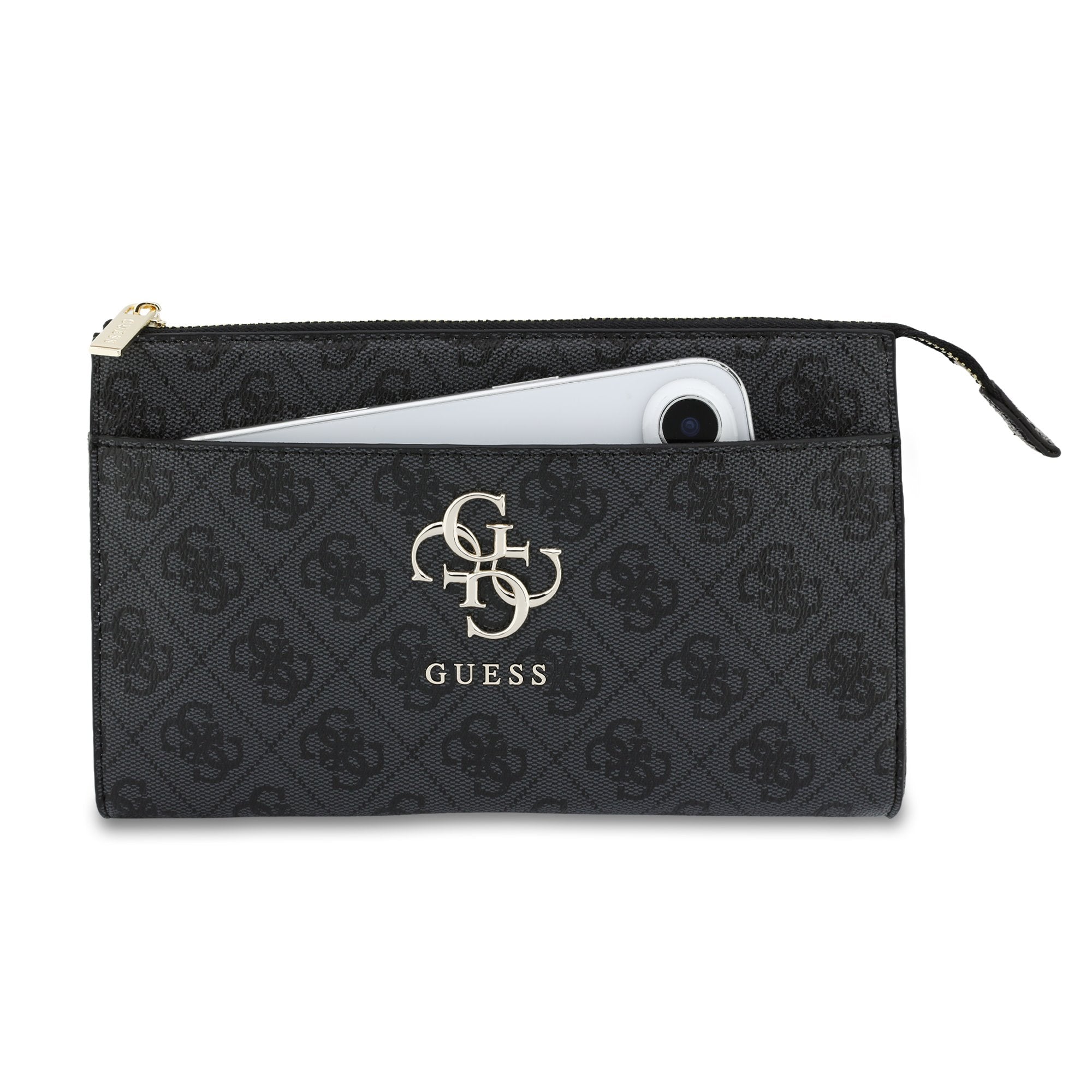 Guess Clutch 4G Big Metal Umhängetasche Grau
