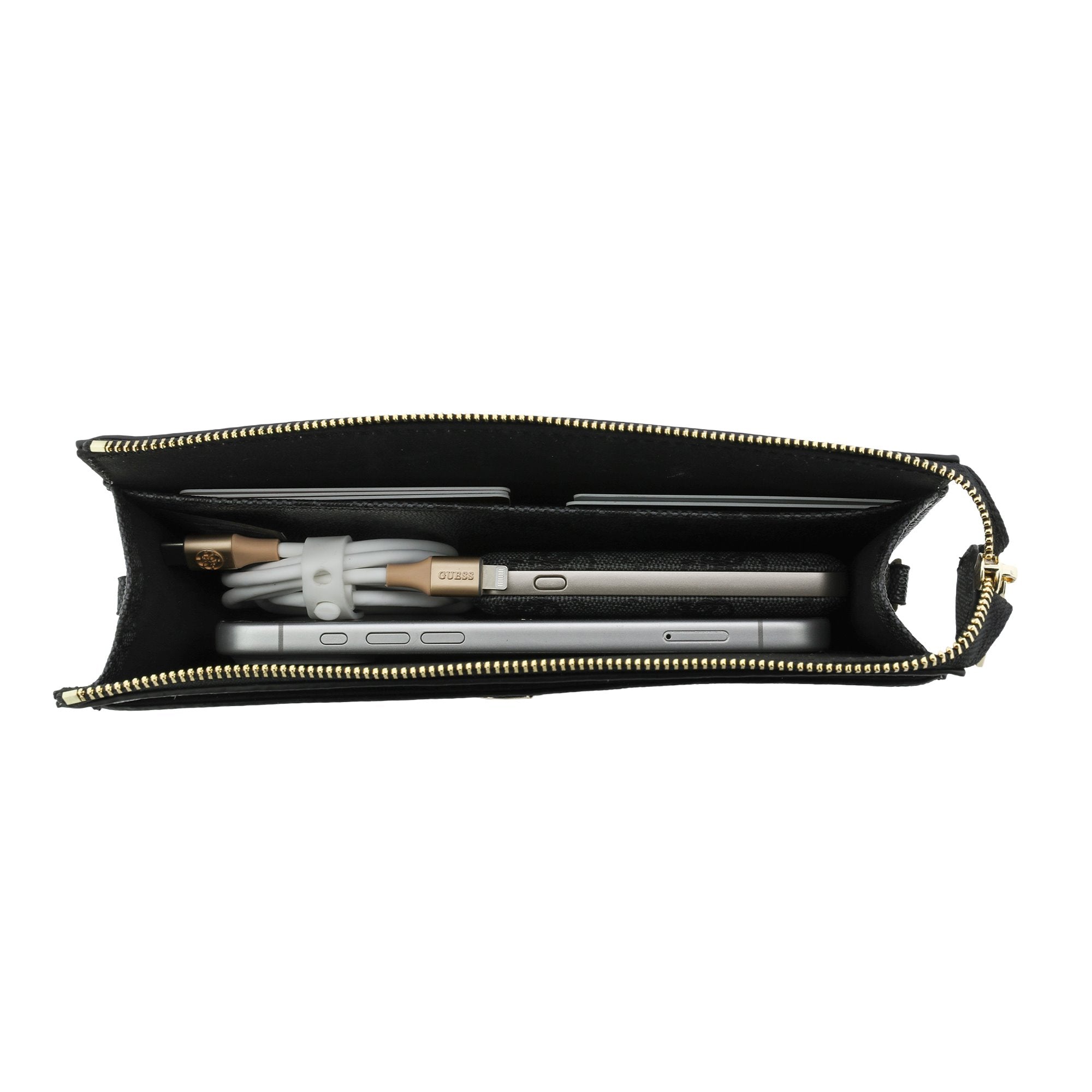 Guess Clutch 4G Big Metal Umhängetasche Grau