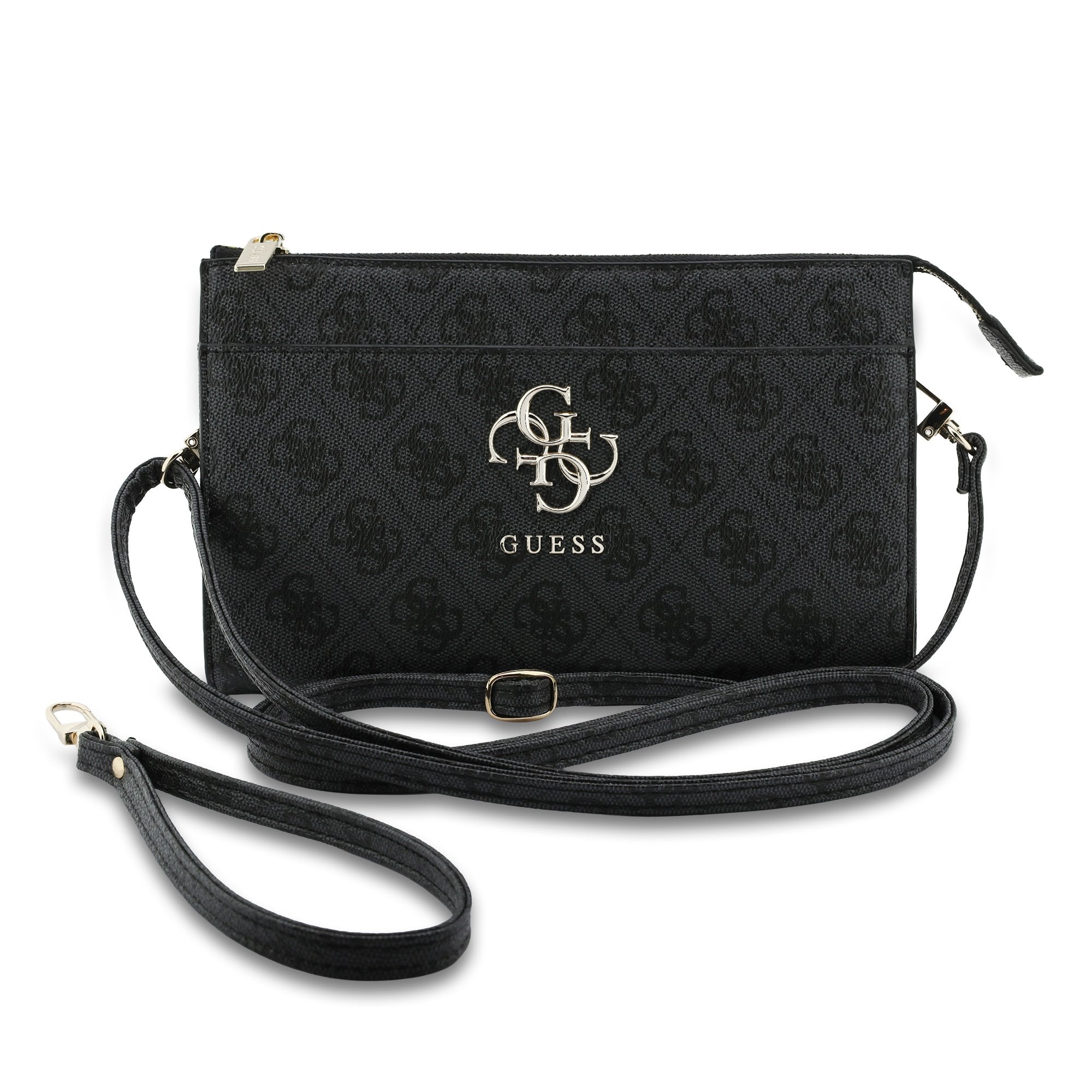 Guess Clutch 4G Big Metal Umhängetasche Grau