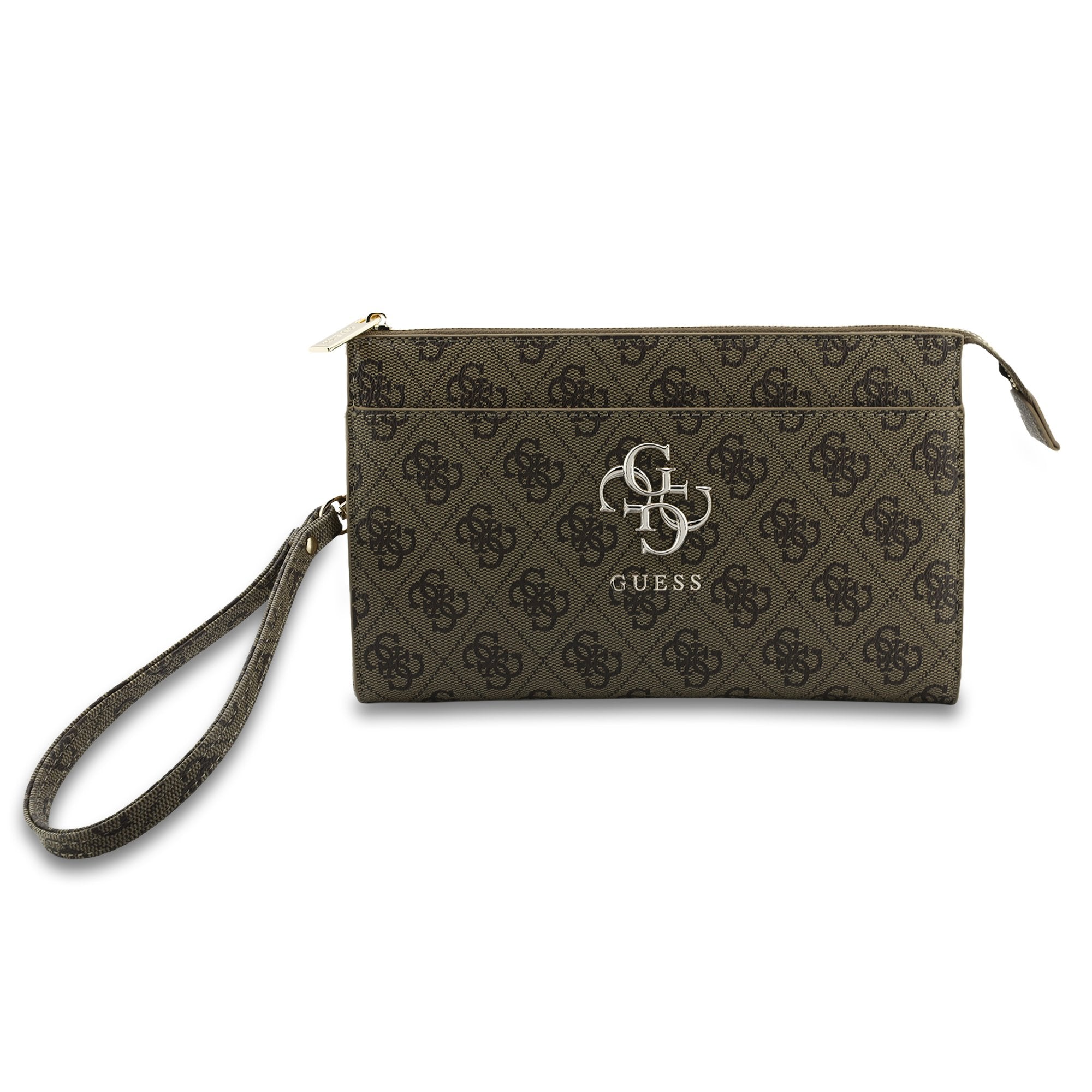 Guess Clutch 4G Big Metal Umhängetasche Braun