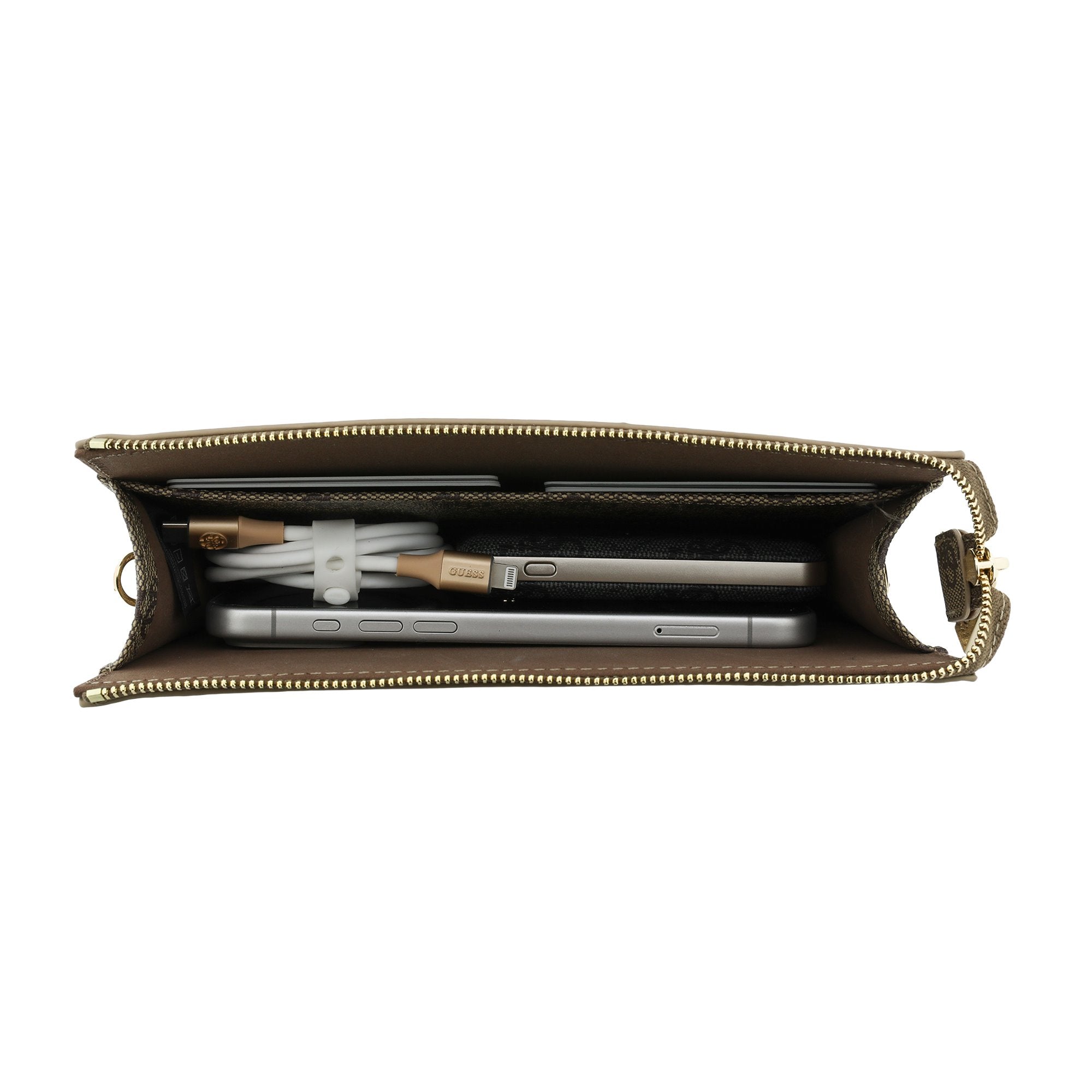 Guess Clutch 4G Big Metal Umhängetasche Braun