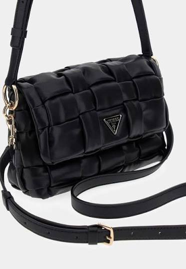 Guess Marion Flap Schultertasche Schwarz