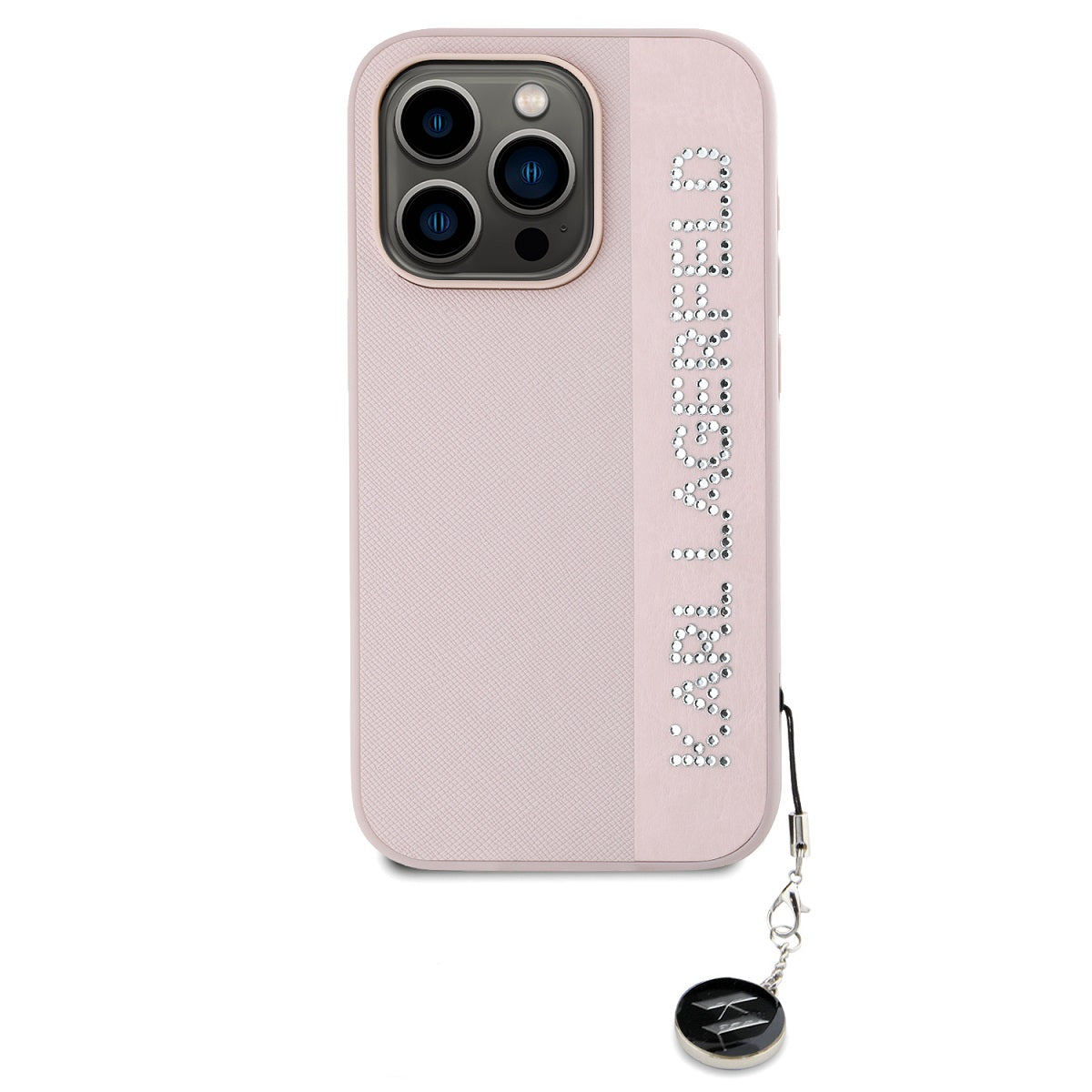 Karl Lagerfeld Saffiano Rhinestone Charm Case