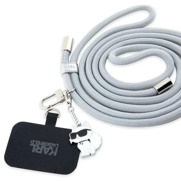 Karl Lagerfeld Handykette Abnehmbarer Crossbody-Gurt Grau