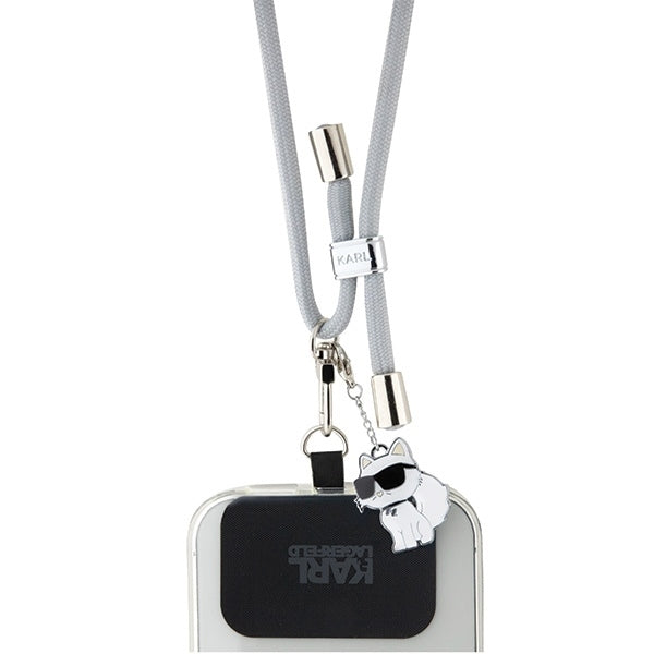 Karl Lagerfeld Handykette Abnehmbarer Crossbody-Gurt Grau