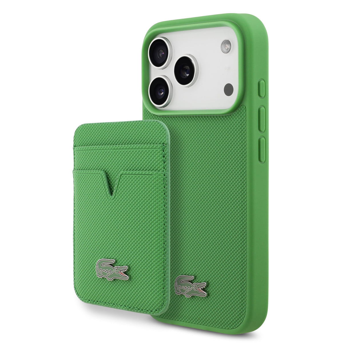 Lacoste Petit Pique Metal Logo MagSafe iPhone Hülle + Kartenhalter