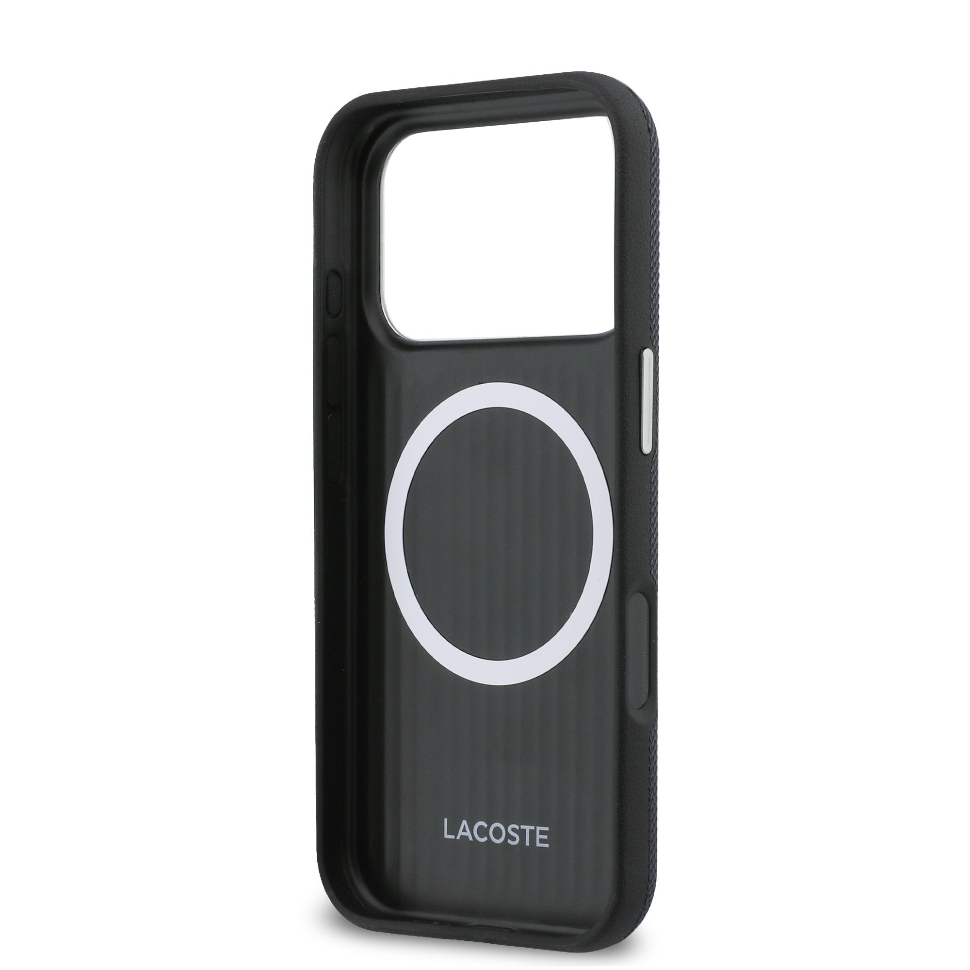 Lacoste Petit Pique Semi Wrap Metal Logo MagSafe iPhone Hülle